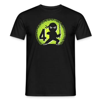 4ème anniversaire 4 ans Jeunes Enfants Ninja - T-shirt homme - noir - Devant - AI Model Male 178 light (178cm)