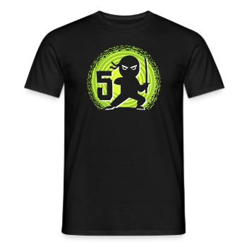 5ème anniversaire 5 ans Jeunes Enfants Ninja - T-shirt homme - noir - Devant - AI Model Male 178 light (178cm)