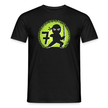 7ème anniversaire 7 ans Jeunes Enfants Ninja - T-shirt homme - noir - Devant - AI Model Male 178 light (178cm)