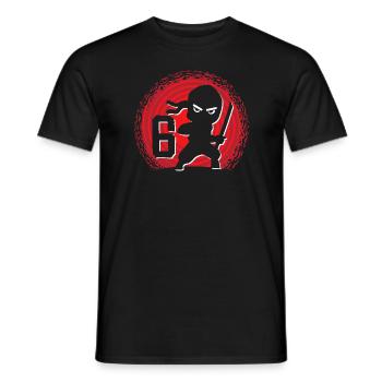 6ème anniversaire 6 ans Jeune Ninjas Ninja - T-shirt homme - noir - Devant - AI Model Male 178 light (178cm)