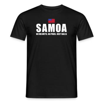 Samoa No Helmets No Pads Just Balls Samoa Rugby - Männer T-Shirt - Schwarz - Vorne - AI Model Male 178 light (178cm)