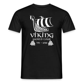 Viking World Tour - Navire Viking - Valhalla - T-shirt homme - noir - Devant - AI Model Male 178 light (178cm)