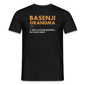 Dog Basenji Grandma Definition - Men's T-Shirt - black - Front - AI Model Male 178 light (178cm)