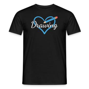 Drawer Heart Drawing - Männer T-Shirt - Schwarz - Vorne - AI Model Male 178 light (178cm)