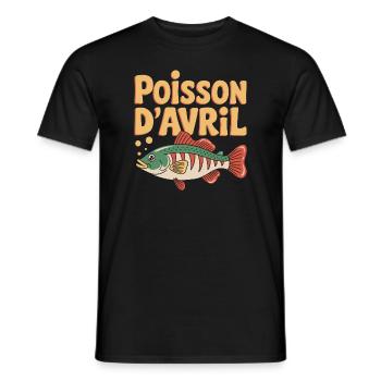 Poisson d'avril - T-shirt homme - noir - Devant - AI Model Male 178 light (178cm)