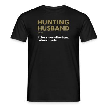 Hunter Husband Definition Hunting - Men's T-Shirt - black - Front - AI Model Male 178 light (178cm)