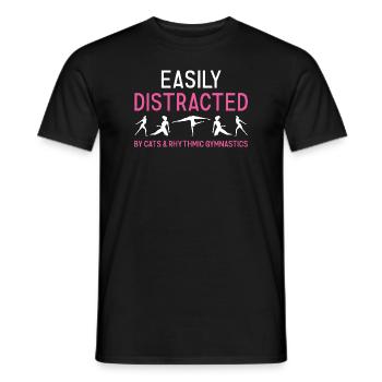 Gymnast Distracted By Cats And Rhythmic Gymnastics - Men's T-Shirt - black - Front - AI Model Male 178 light (178cm)