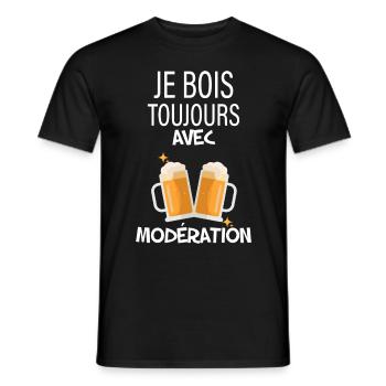 Apéro Modération Humour Bière - T-shirt homme - noir - Devant - AI Model Male 178 light (178cm)
