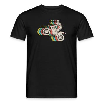 Motorrad Dirtbike Biker Vintage Jungen Motocross - Männer T-Shirt - Schwarz - Vorne - AI Model Male 178 light (178cm)
