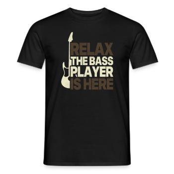 Funny gift for the bass bass guitar bassist - Men's T-Shirt - black - Front - AI Model Male 178 light (178cm)