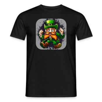 Saint Patricks Day Irish Kobold Leprechaun Wichtel - Männer T-Shirt - Schwarz - Vorne - AI Model Male 178 light (178cm)
