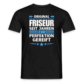 Coiffeur mûri à la perfection - T-shirt homme - noir - Devant - AI Model Male 178 light (178cm)