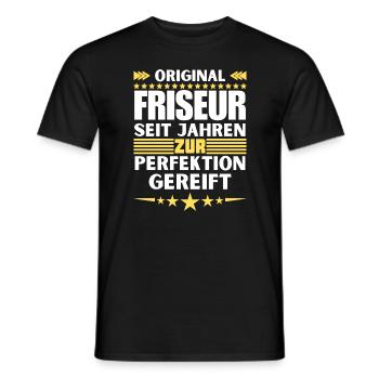 Hairdresser matured to perfection - Men's T-Shirt - black - Front - AI Model Male 178 light (178cm)