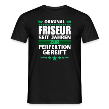 Coiffeur mûri à la perfection - T-shirt homme - noir - Devant - AI Model Male 178 light (178cm)