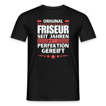 Hairdresser matured to perfection - Men's T-Shirt - black - Front - AI Model Male 178 light (178cm)