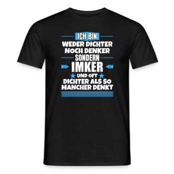 Neither poet nor thinker, but beekeeper - Men's T-Shirt - black - Front - AI Model Male 178 light (178cm)
