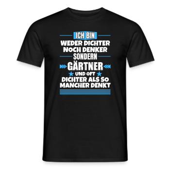 Ni poète ni penseur, mais jardinier - T-shirt homme - noir - Devant - AI Model Male 178 light (178cm)