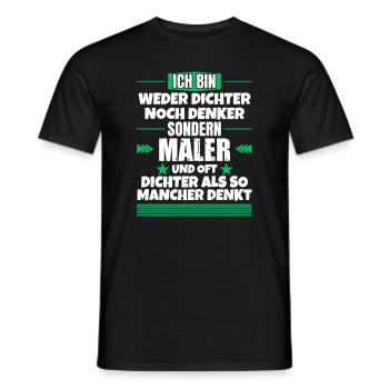 Ni poète ni penseur, mais peintre - T-shirt homme - noir - Devant - AI Model Male 178 light (178cm)