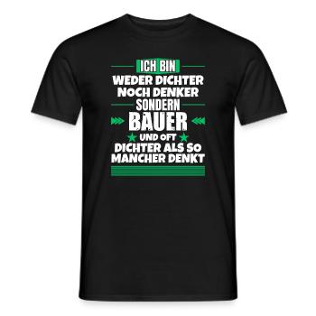 Neither poet nor thinker, but farmer - Men's T-Shirt - black - Front - AI Model Male 178 light (178cm)