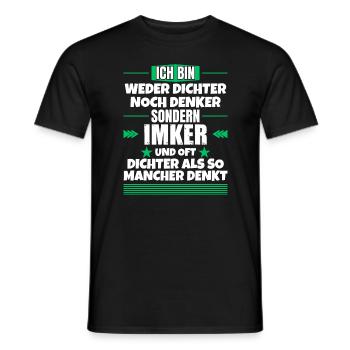 Neither poet nor thinker, but beekeeper - Men's T-Shirt - black - Front - AI Model Male 178 light (178cm)
