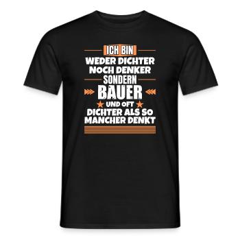 Neither poet nor thinker, but farmer - Men's T-Shirt - black - Front - AI Model Male 178 light (178cm)
