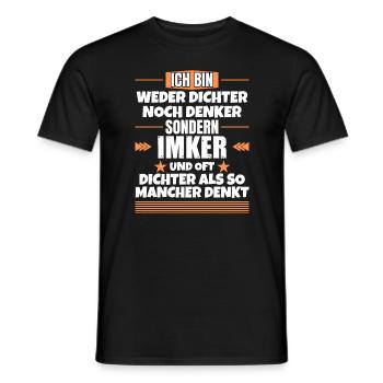 Neither a poet nor a thinker, but a beekeeper - Men's T-Shirt - black - Front - AI Model Male 178 light (178cm)