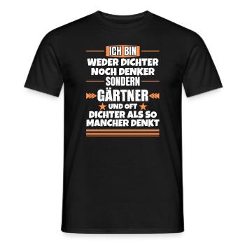 Ni poète ni penseur, mais jardinier - T-shirt homme - noir - Devant - AI Model Male 178 light (178cm)