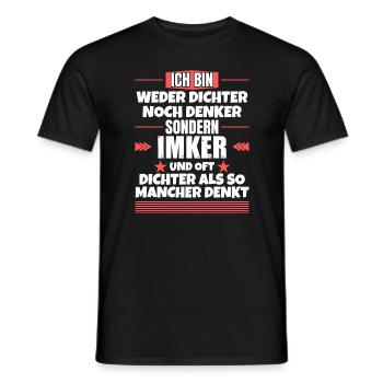 Neither poet nor thinker, but beekeeper - Men's T-Shirt - black - Front - AI Model Male 178 light (178cm)