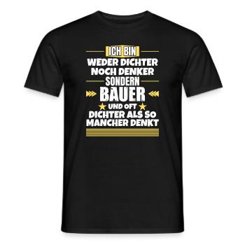 Neither poet nor thinker, but farmer - Men's T-Shirt - black - Front - AI Model Male 178 light (178cm)