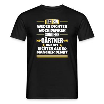 Ni poète ni penseur, mais jardinier - T-shirt homme - noir - Devant - AI Model Male 178 light (178cm)