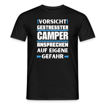 Don't talk to stressed campers! - Men's T-Shirt - black - Front - AI Model Male 178 light (178cm)