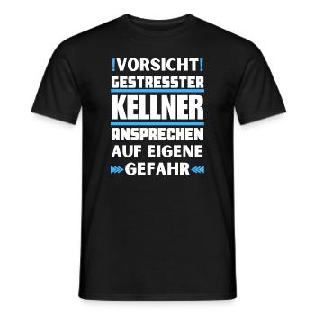 Don't talk to a stressed waiter! - Men's T-Shirt - black - Front - AI Model Male 178 light (178cm)