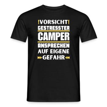 Gestresster Camper nicht ansprechen! - Männer T-Shirt - Schwarz - Vorne - AI Model Male 178 light (178cm)