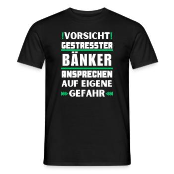 Gestresster Bänker nicht ansprechen! - Männer T-Shirt - Schwarz - Vorne - AI Model Male 178 light (178cm)