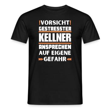 Don't talk to a stressed waiter! - Men's T-Shirt - black - Front - AI Model Male 178 light (178cm)