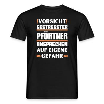 Gestresster Pförtner nicht ansprechen! - Männer T-Shirt - Schwarz - Vorne - AI Model Male 178 light (178cm)