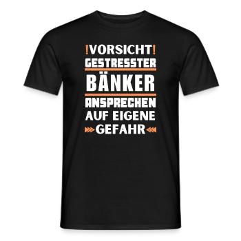 Gestresster Bänker nicht ansprechen! - Männer T-Shirt - Schwarz - Vorne - AI Model Male 178 light (178cm)