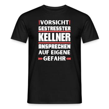 Don't talk to a stressed waiter! - Men's T-Shirt - black - Front - AI Model Male 178 light (178cm)
