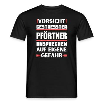 Ne parlez pas à un portier stressé ! - T-shirt homme - noir - Devant - AI Model Male 178 light (178cm)