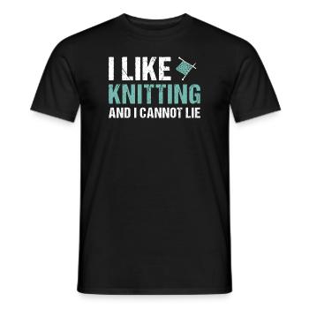 Tricoteuse J’aime tricoter - T-shirt homme - noir - Devant - AI Model Male 178 light (178cm)