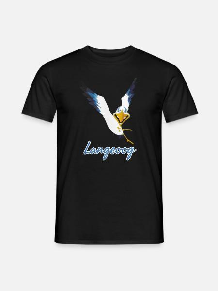 Lachmöwe Langeoog - Männer T-Shirt - Schwarz
