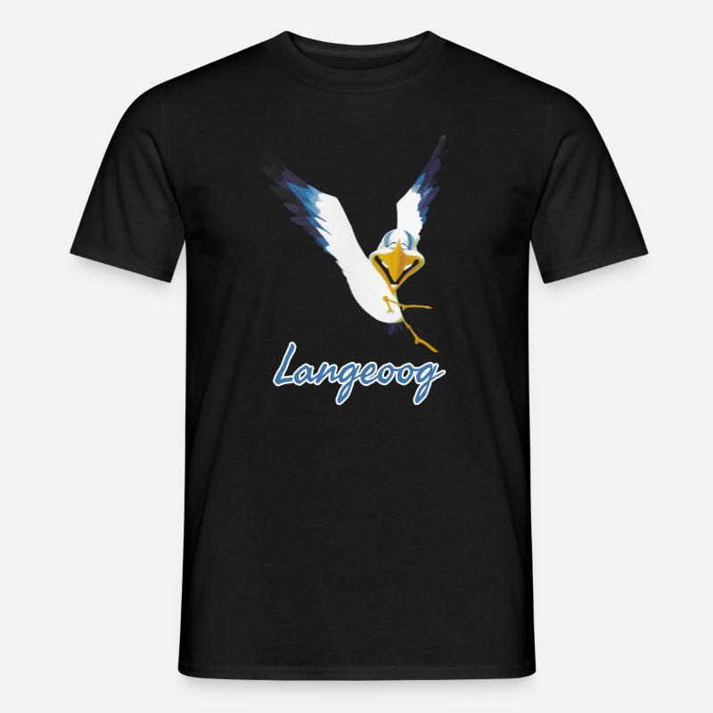 Lachmöwe Langeoog - Männer T-Shirt - Schwarz