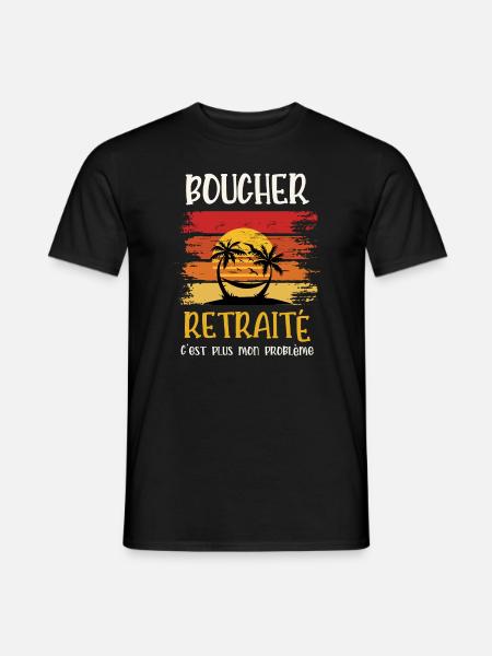 boucher retraité - T-shirt homme - noir