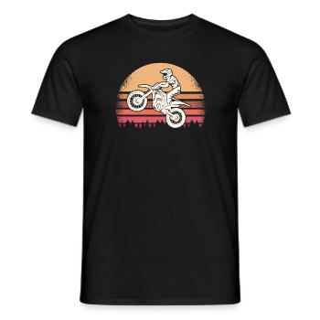 Motocross Biker Dirtbike Motorsport Motorcycle - Men's T-Shirt - black - Front - AI Model Male 178 light (178cm)