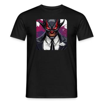 Evil grinning horror devil - Men's T-Shirt - black - Front - AI Model Male 178 light (178cm)