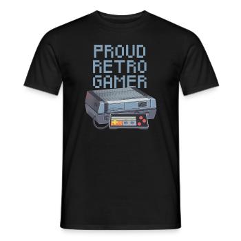 Proud Retro Gamer - léger - T-shirt homme - noir - Devant - AI Model Male 178 light (178cm)