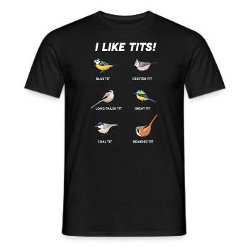 Lustiges Geschenk für Ornithologe | Ich mag Titten (Vögel) - Männer T-Shirt - Schwarz - Vorne - AI Model Male 178 light (178cm)