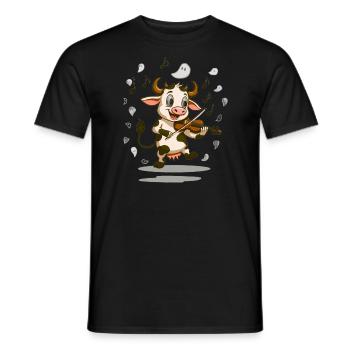 Vache Violoniste Adorable - T-shirt homme - noir - Devant - AI Model Male 178 light (178cm)