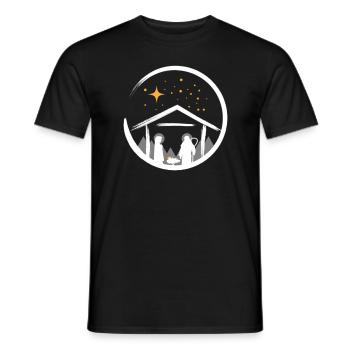 Weihnachtsgeburt Jesus Krippe Religion - Männer T-Shirt - Schwarz - Vorne - AI Model Male 178 light (178cm)