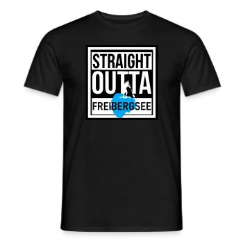 STRAIGHT OUTTA FREIBERGSEE - Männer T-Shirt - Schwarz - Vorne - AI Model Male 178 light (178cm)